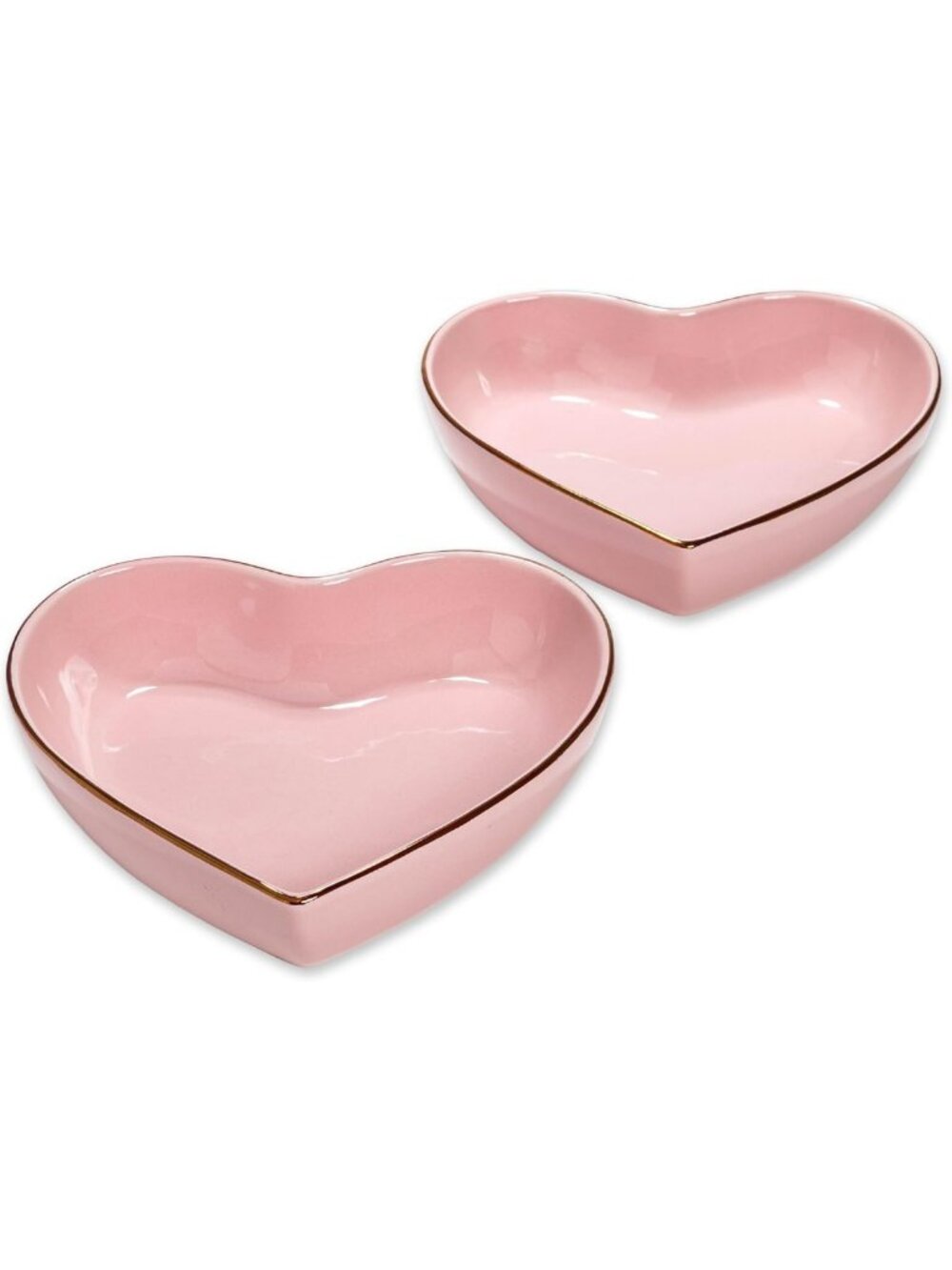 Chic 2-Piece Heart Dish Set - Ceramic Serving Bowls for Snacks, Desserts
